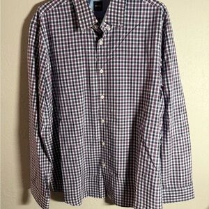 Men’s XL Purple Hugo Boss Plaid Preppy Formal Business Casual Classic Button Up